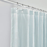 MALAYA GINGHAM SHOWER CURTAIN IN SEA