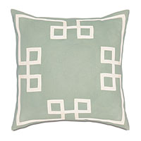 Resort Mint Fret Accent Pillow