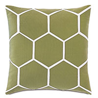 Tamaya Hexagon Decorative Pillow in Leaf