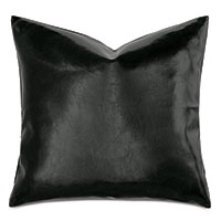 Muse Vegan Leather Decorative Pillow in Ink