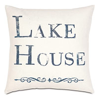 Lake Blockprinted Decorative Pillow