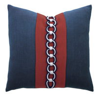 Newport Border Accent Pillow In Indigo