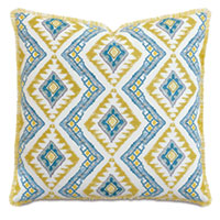 VILLA BLANCA EMBROIDERED DECORATIVE PILLOW