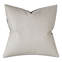 Tudor Leather Decorative Pillow In Vanilla