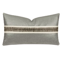 Dax Beaded Trim Decorative Pillow in Taupe