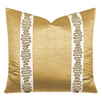 Lucent Metallic Border Decorative Pillow in Gold