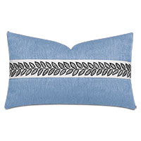 Saturn Leaf Border Decorative Pillow in Indigo