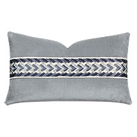 Uma Embroidered Border Decorative Pillow in Gray