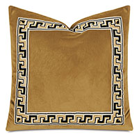 Uma Meander Border Decorative Pillow in Gold