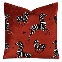 Tenenbaum Zebra Decorative Pillow in Cherry