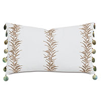 Casa Guava Beaded Trim Decorative Pillow