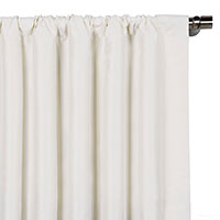 Edris Faux Silk Curtain Panel in White