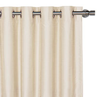 Edris Faux Silk Curtain Panel in Ivory