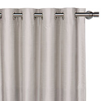 Edris Faux Silk Curtain Panel in Fog