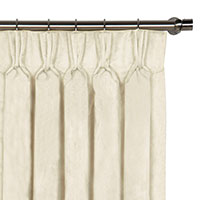 Nellis Velvet Curtain Panel in Ivory