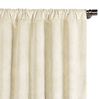 Nellis Velvet Curtain Panel in Ivory