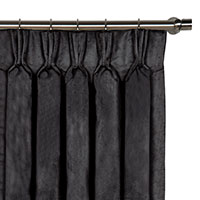 Nellis Velvet Curtain Panel in Charcoal