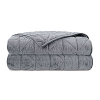 Nova Quilted Velvet Coverlet in Heather