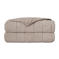 Nova Quilted Velvet Coverlet in Ivory