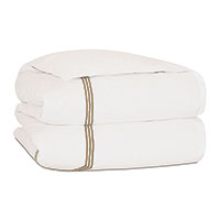 Tessa Satin Stitch Duvet Cover in Ivory/Antique