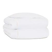 Enzo Satin Stitch Duvet Cover in White