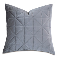 Nova Quilted Velvet Euro Sham in Heather