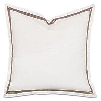 Tessa Satin Stitch Euro Sham in Ivory/Brown