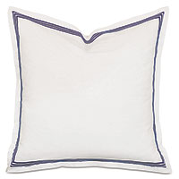 Tessa Satin Stitch Euro Sham in Ivory/Navy