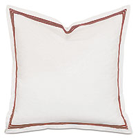 Tessa Satin Stitch Euro Sham in Ivory/Scarlet