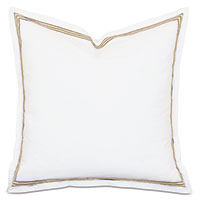 Tessa Satin Stitch Euro Sham in White/Antique