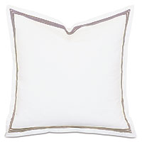 Tessa Satin Stitch Euro Sham in White/Sable