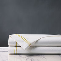 Enzo Satin Stitch Flat Sheet in Daffodil