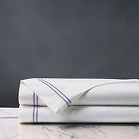 Enzo Satin Stitch Flat Sheet in Heather