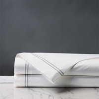 Enzo Satin Stitch Flat Sheet in Silver