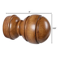 Legna Maple Sphere Finial Pair