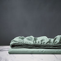 Deluca Sateen Fitted Sheet in Sea