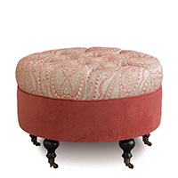 Rena Carnation Round Ottoman