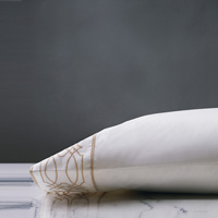 Nicola Embroidered Border Pillowcase in Wheat