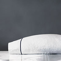 Linea Velvet Ribbon Pillowcase in Navy