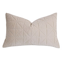 Nova Quilted Velvet Queen Sham in Ivory