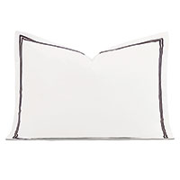 Enzo Satin Stitch Queen Sham in Black