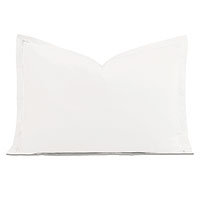 Enzo Satin Stitch Queen Sham in White