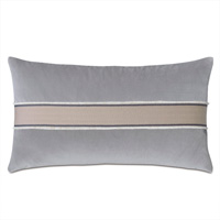 Safford Chevron Border Decorative Pillow In Gray