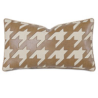 Lodge Houndstooth Decorative Pillow in Vivo Bisque