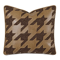 Lodge Houndstooth Decorative Pillow in Broward Cocoa