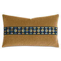 Uma Geometric Border Decorative Pillow In Gold