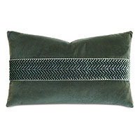 Uma Chevron Border Decorative Pillow In Pine