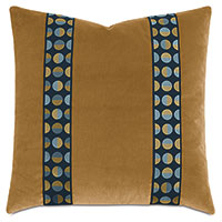 Uma Geometric Border Decorative Pillow In Gold