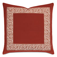 Uma Graphic Border Decorative Pillow In Rust