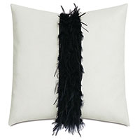 Raven Feathery Border Decorative Pillow